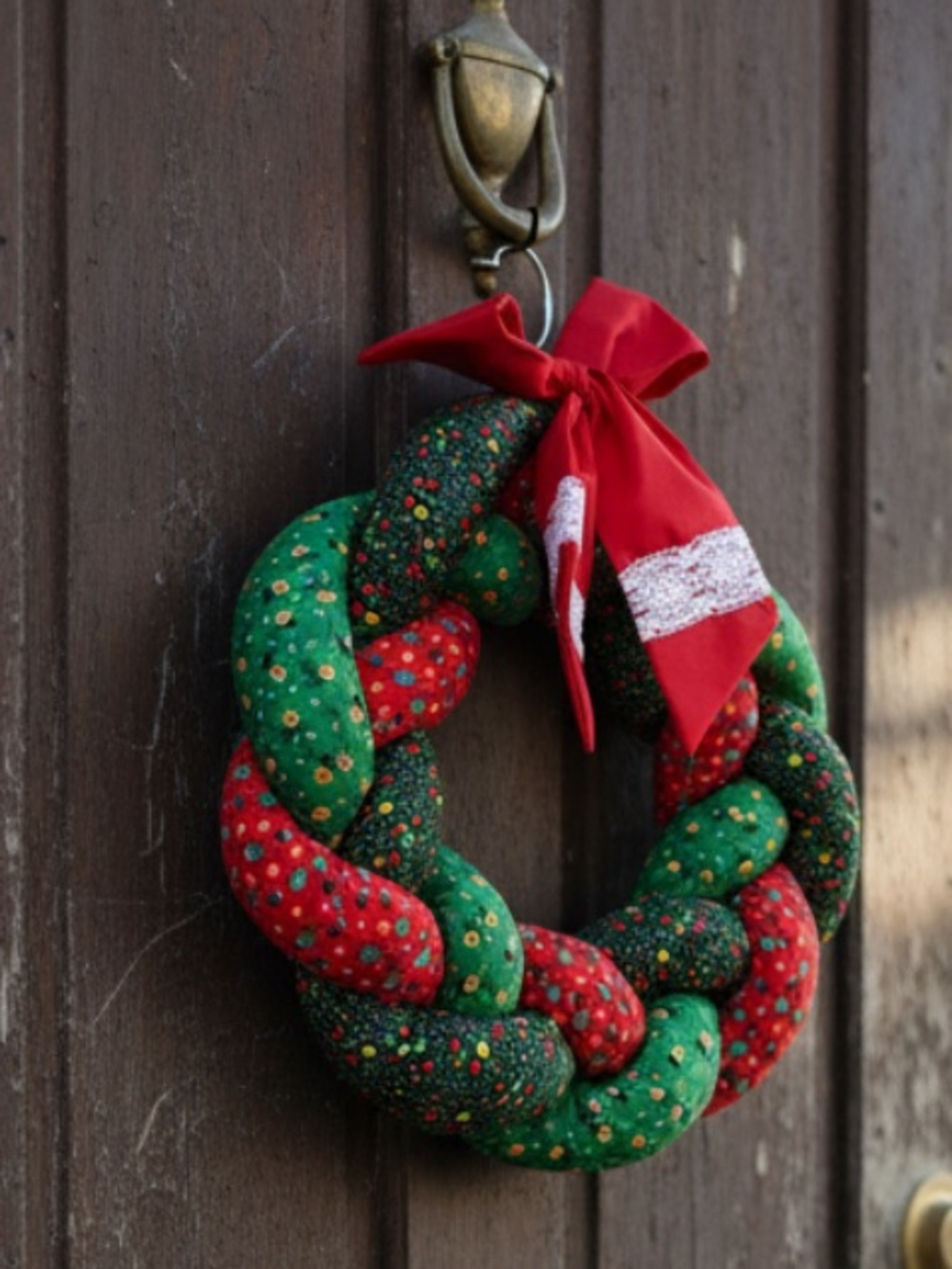 Handmade Vintage-Inspired Christmas Wreath Nostalgic Cozy Cottagecore Holiday - Picture 2 of 7